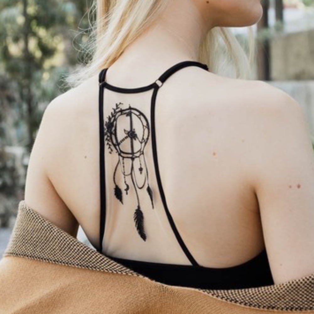 Black Seamless Feather Dreamcatcher Cami Brami